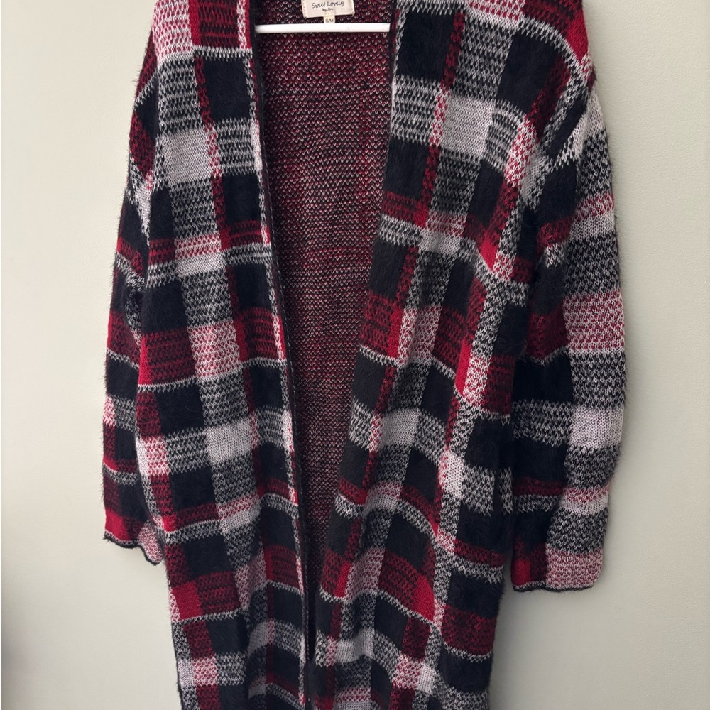 Sweet Lovely by Jen Plaid Cardigan